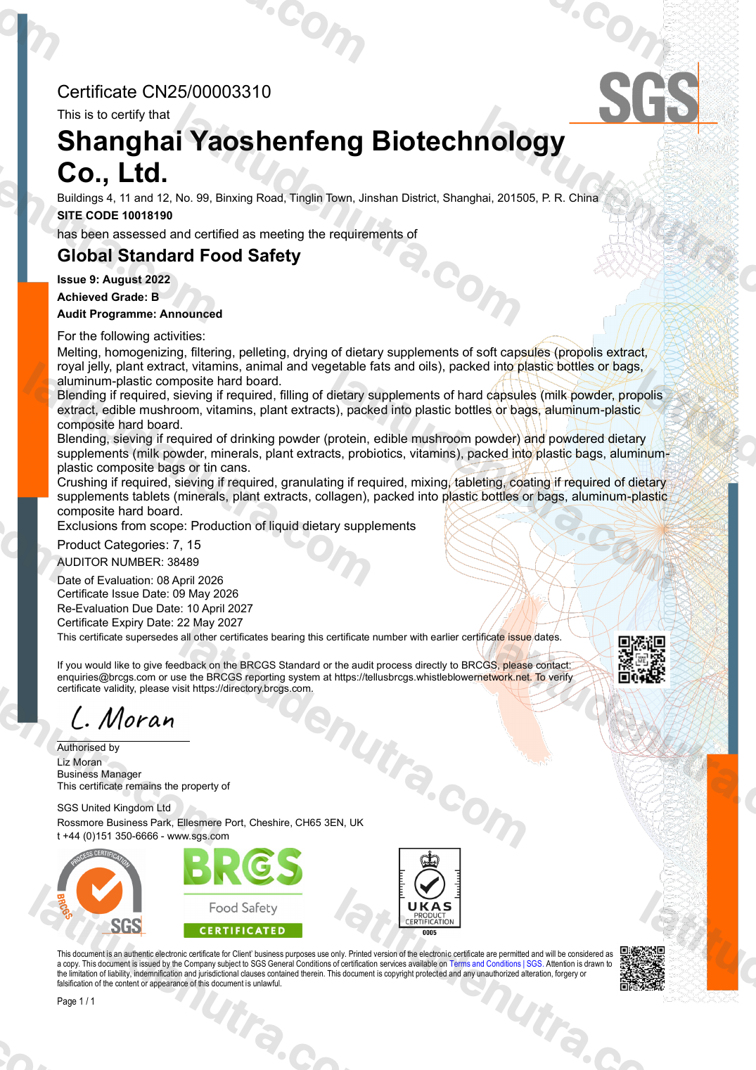 BRCGS Food Safety